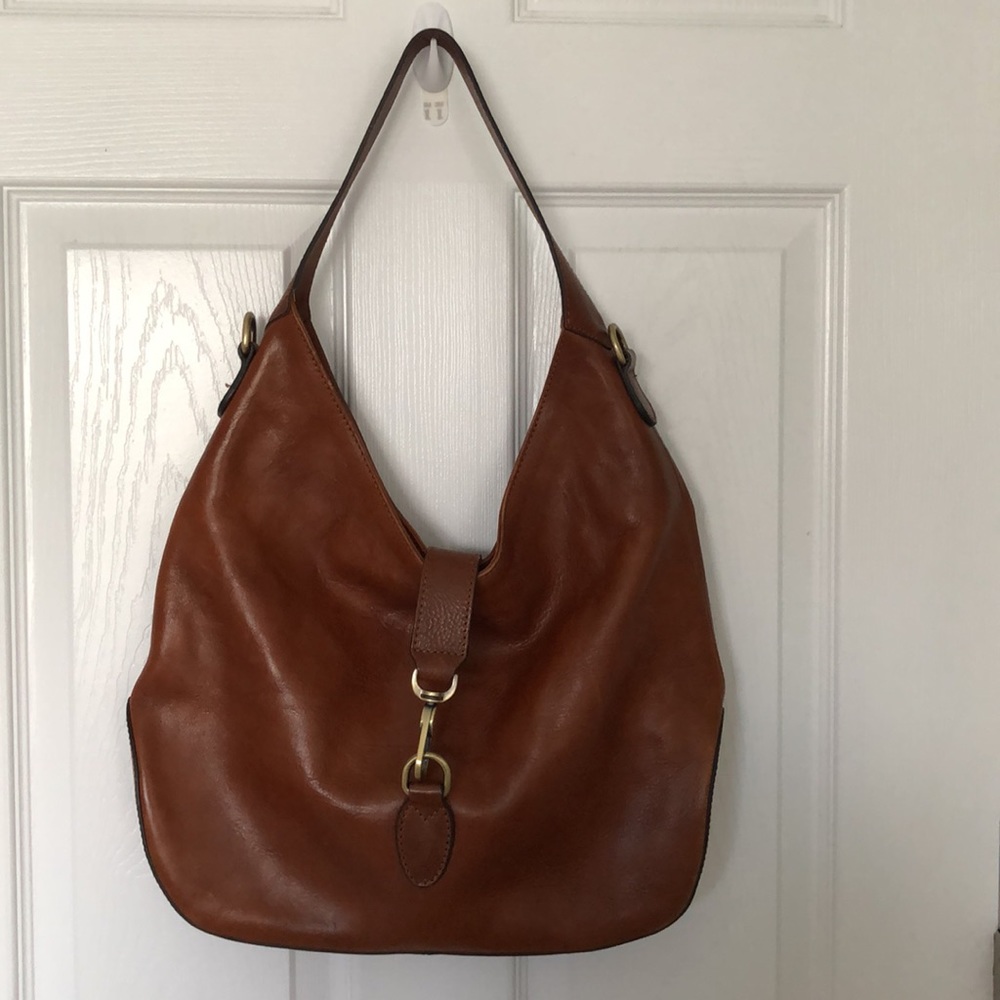 Elegant Brown Leather Hobo Bag